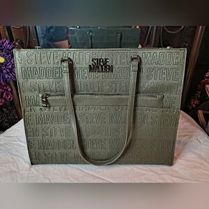 Steve Madden Sage Green Embossed Tote